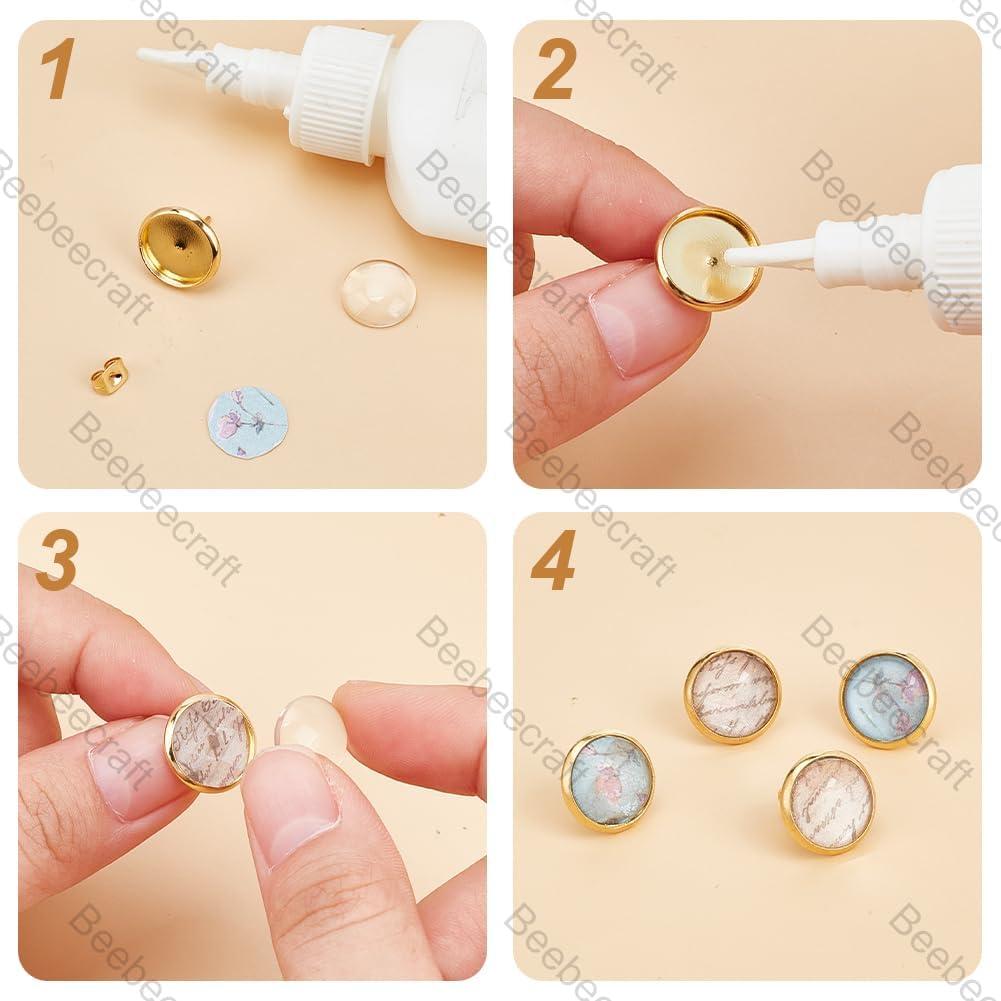 Beebeecraft Kit 40 Aretes DIY Acero Inoxidable Baño Oro 18K