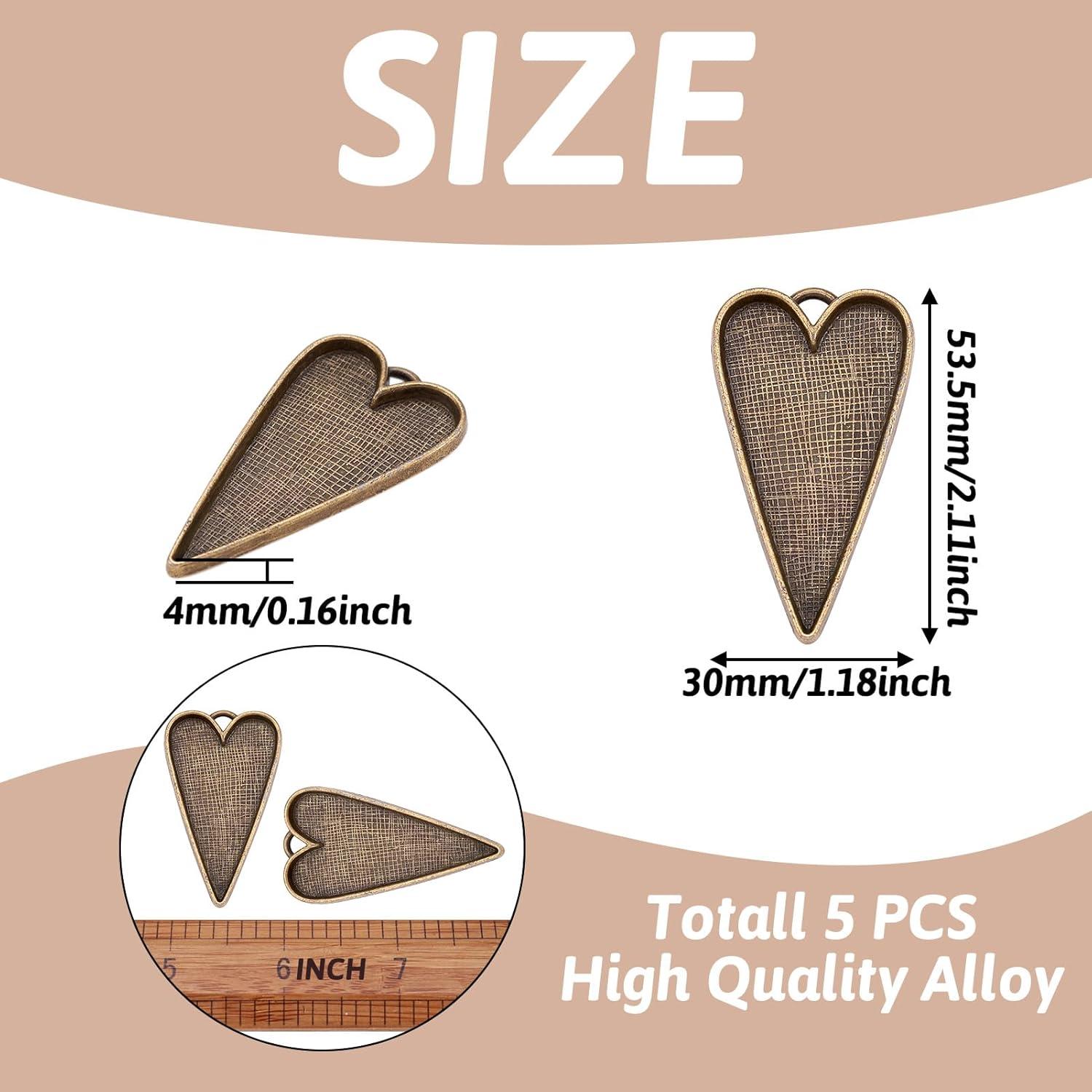 Colgantes de Corazón Tibetano Pandahall - 50 Piezas 53.5mm