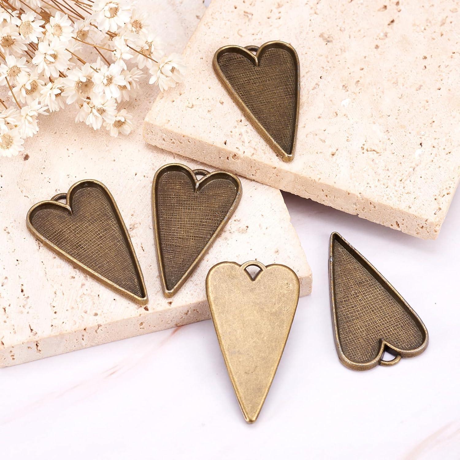 Colgantes de Corazón Tibetano Pandahall - 50 Piezas 53.5mm