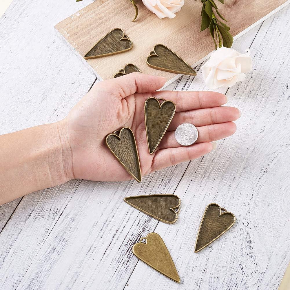 Colgantes de Corazón Tibetano Pandahall - 50 Piezas 53.5mm