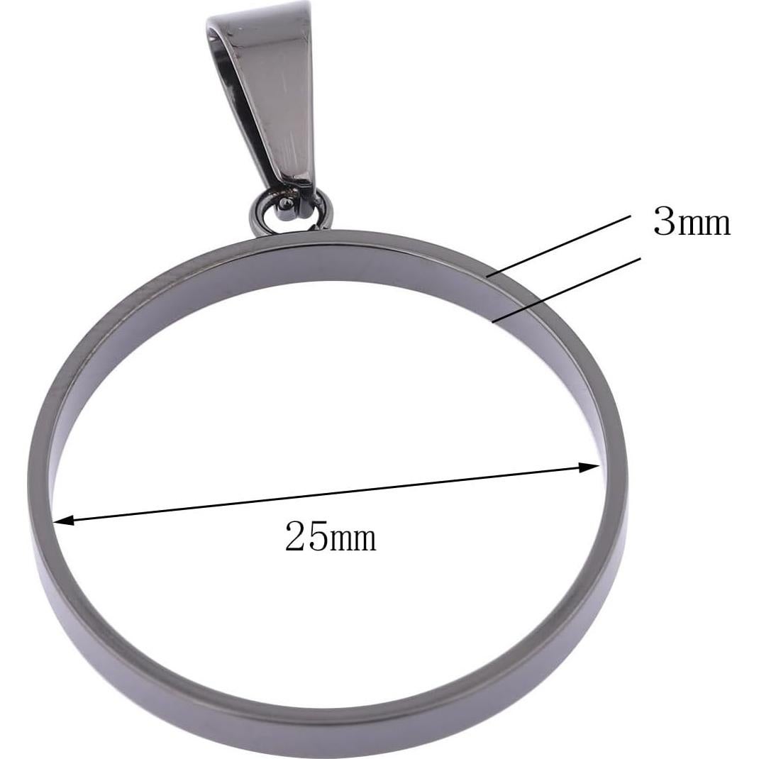 20 Marcos Abiertos de Acero Inoxidable 25mm para Joyería DIY