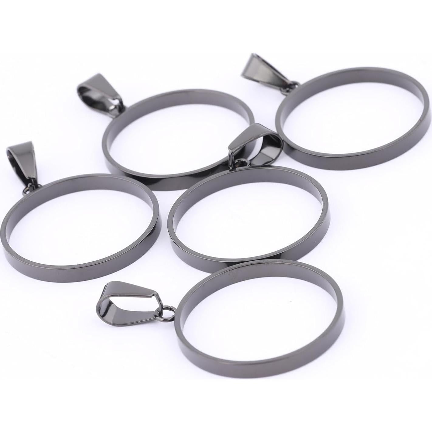 20 Marcos Abiertos de Acero Inoxidable 25mm para Joyería DIY