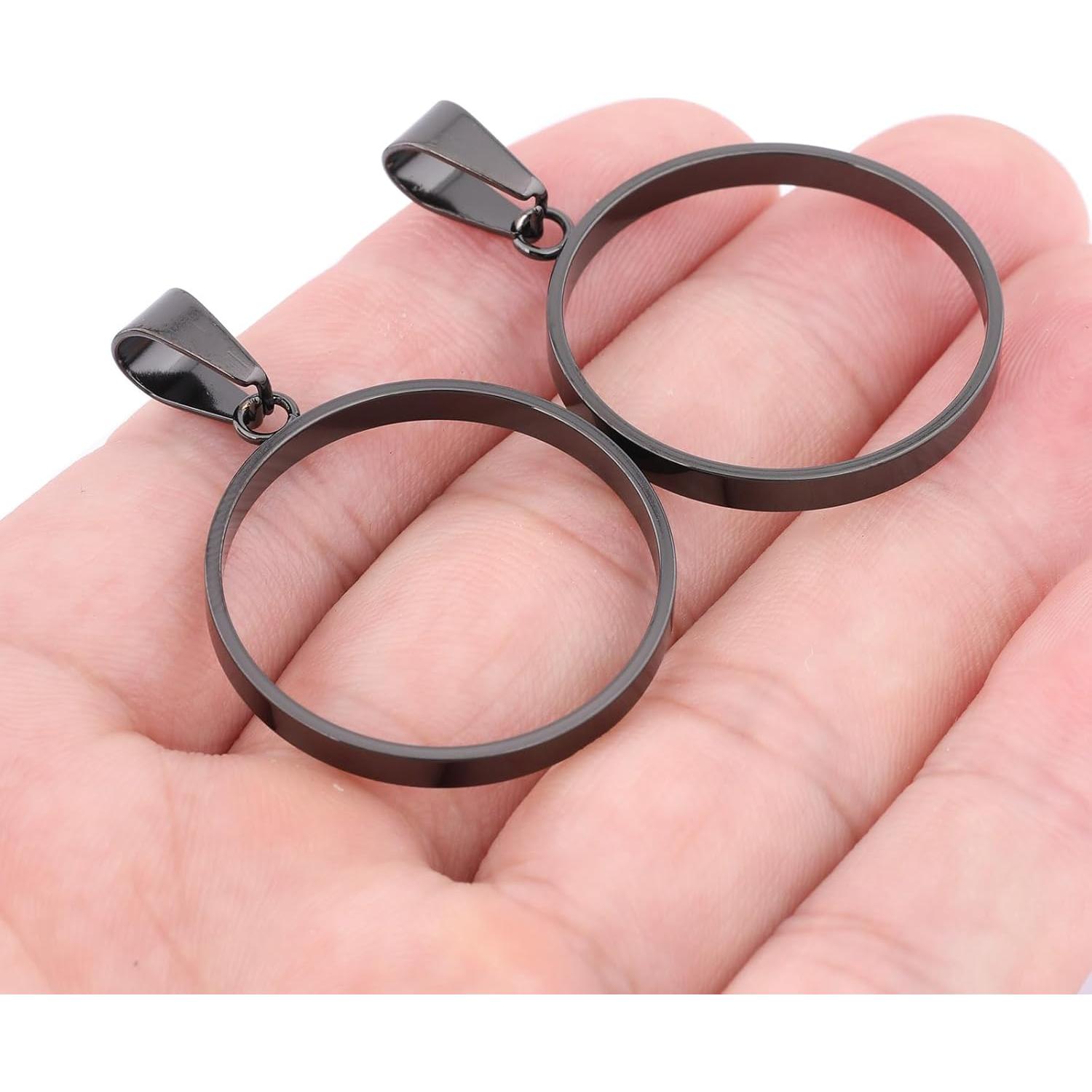 20 Marcos Abiertos de Acero Inoxidable 25mm para Joyería DIY