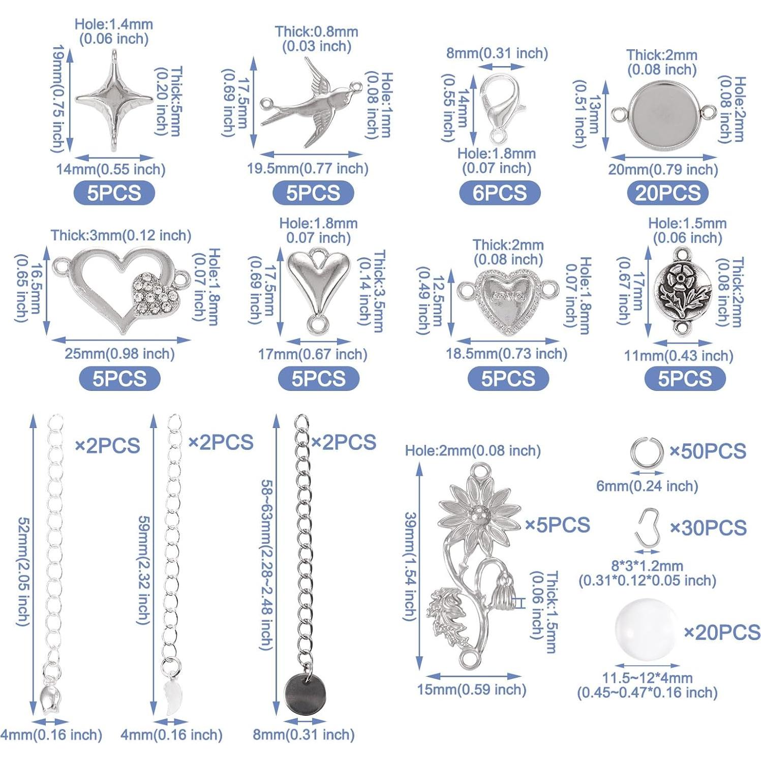 Kit de Joyería DIY Spritewelry 167 Pcs Pulseras Ajustables