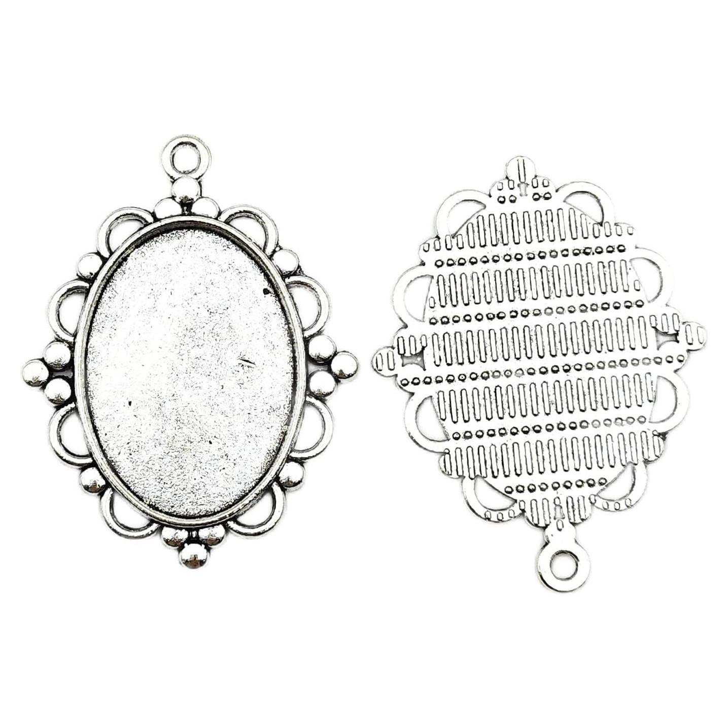 Colgantes Vintage Carytalee 20PC Aleación Plateada 38mm