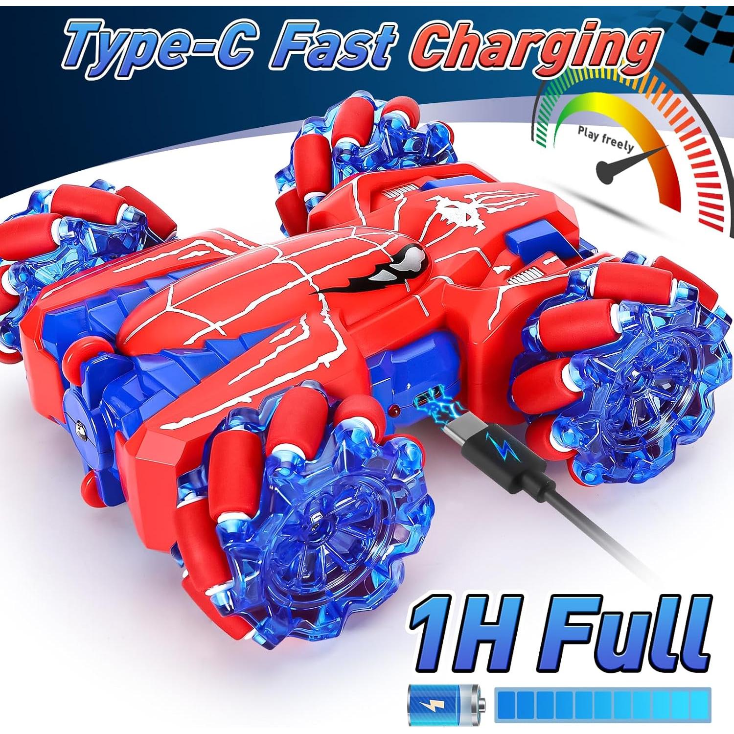 Coche RC Acrobático AOONTYEN Spider 4WD Doble Lado Luz