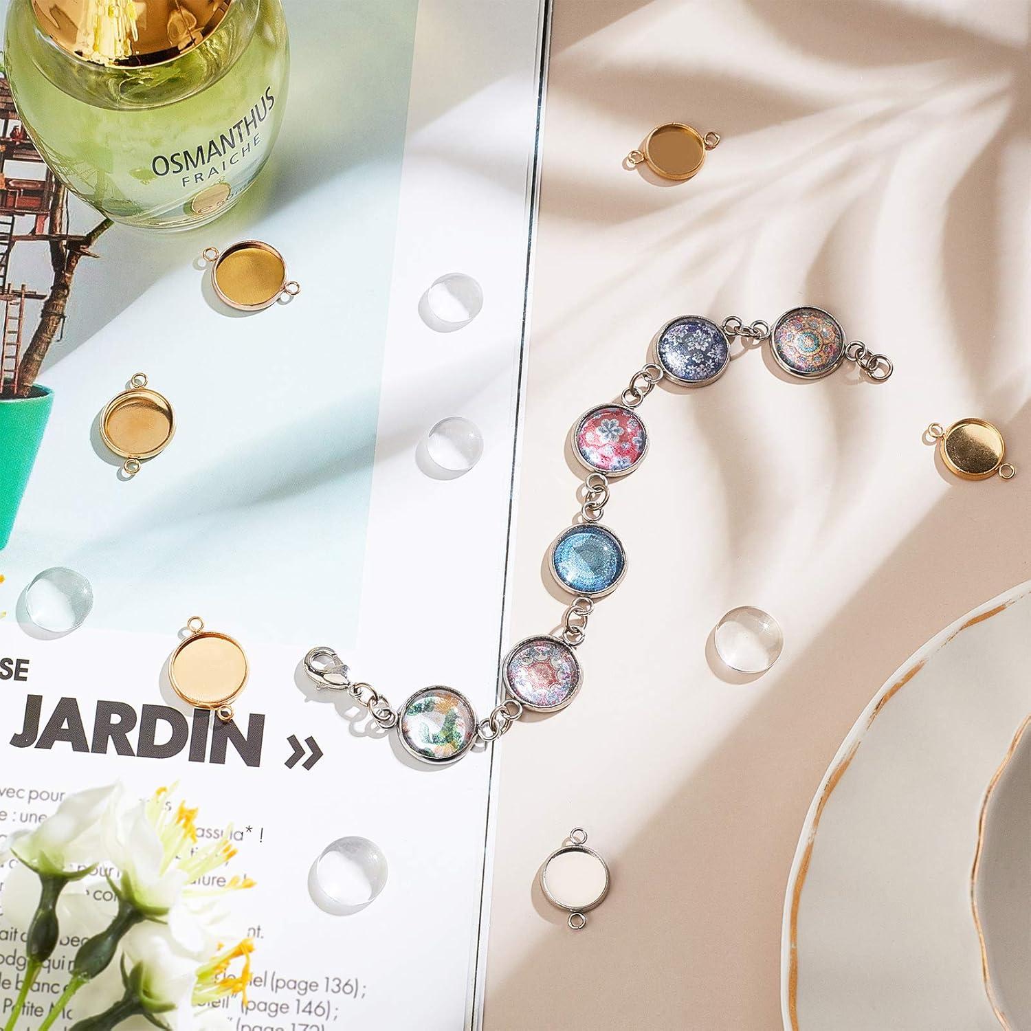 Conjuntos de Conectores de Cabochón UNICRAFTALE 40 Piezas 8-14mm