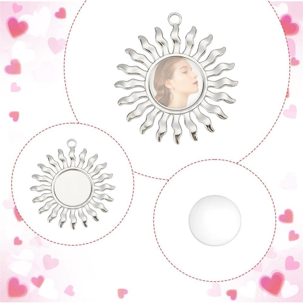 Kit de Joyas DIY arricraft 24 Pcs Base Cabochón 15mm Acero Inoxidable