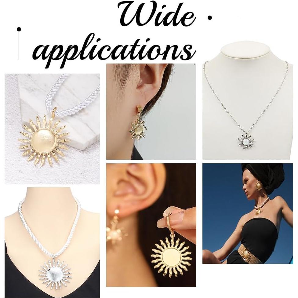 Kit de Joyas DIY arricraft 24 Pcs Base Cabochón 15mm Acero Inoxidable