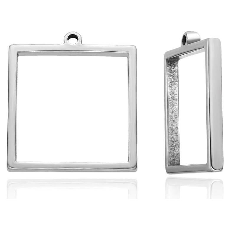 10 Piezas Molde Cuadrado Abierto 25mm Acero Inoxidable Adabele