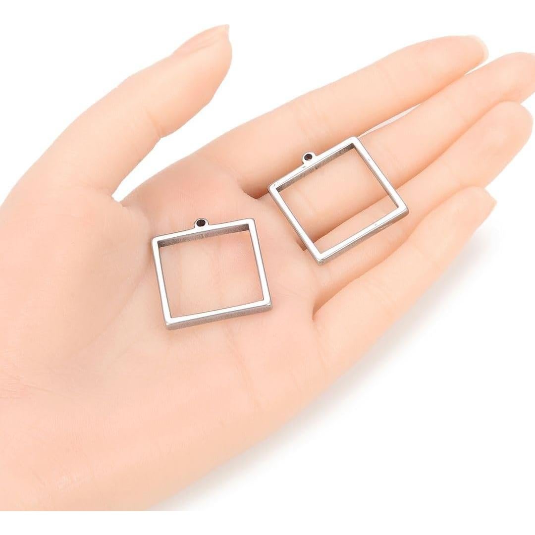 10 Piezas Molde Cuadrado Abierto 25mm Acero Inoxidable Adabele