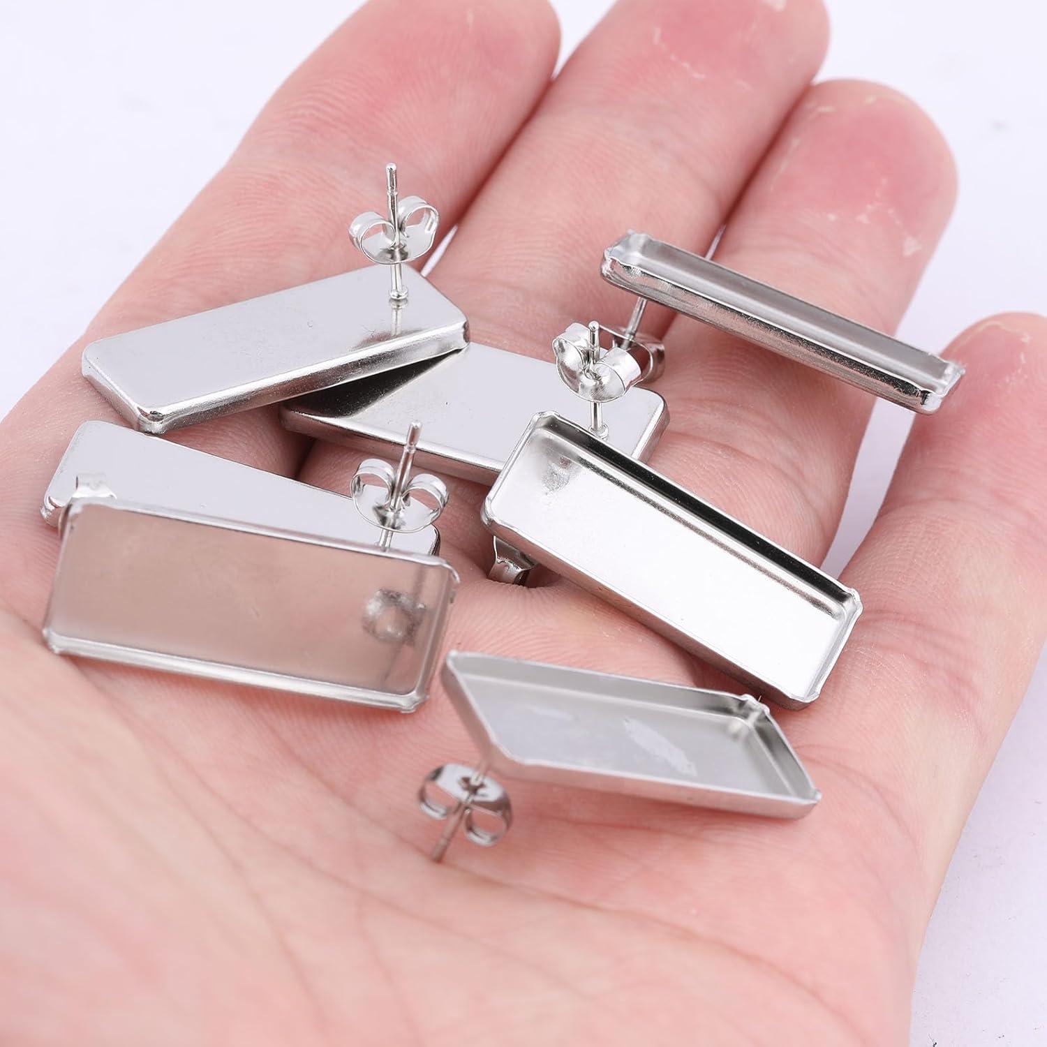 20 Piezas Configuraciones Pendientes Acero Inoxidable 10x25mm