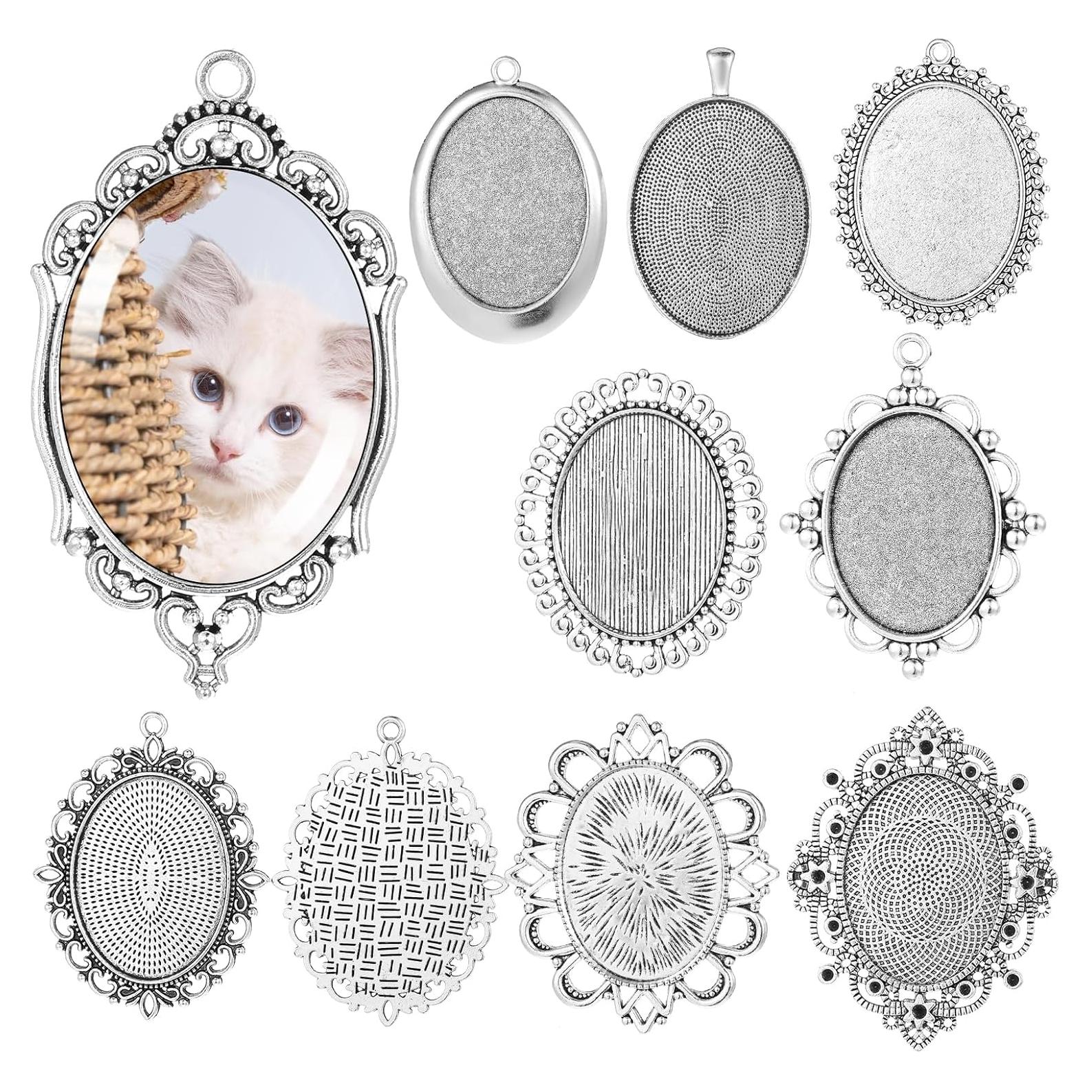 10 Bandejas de Colgante Ovaladas Telooco 30x40mm para Joyería