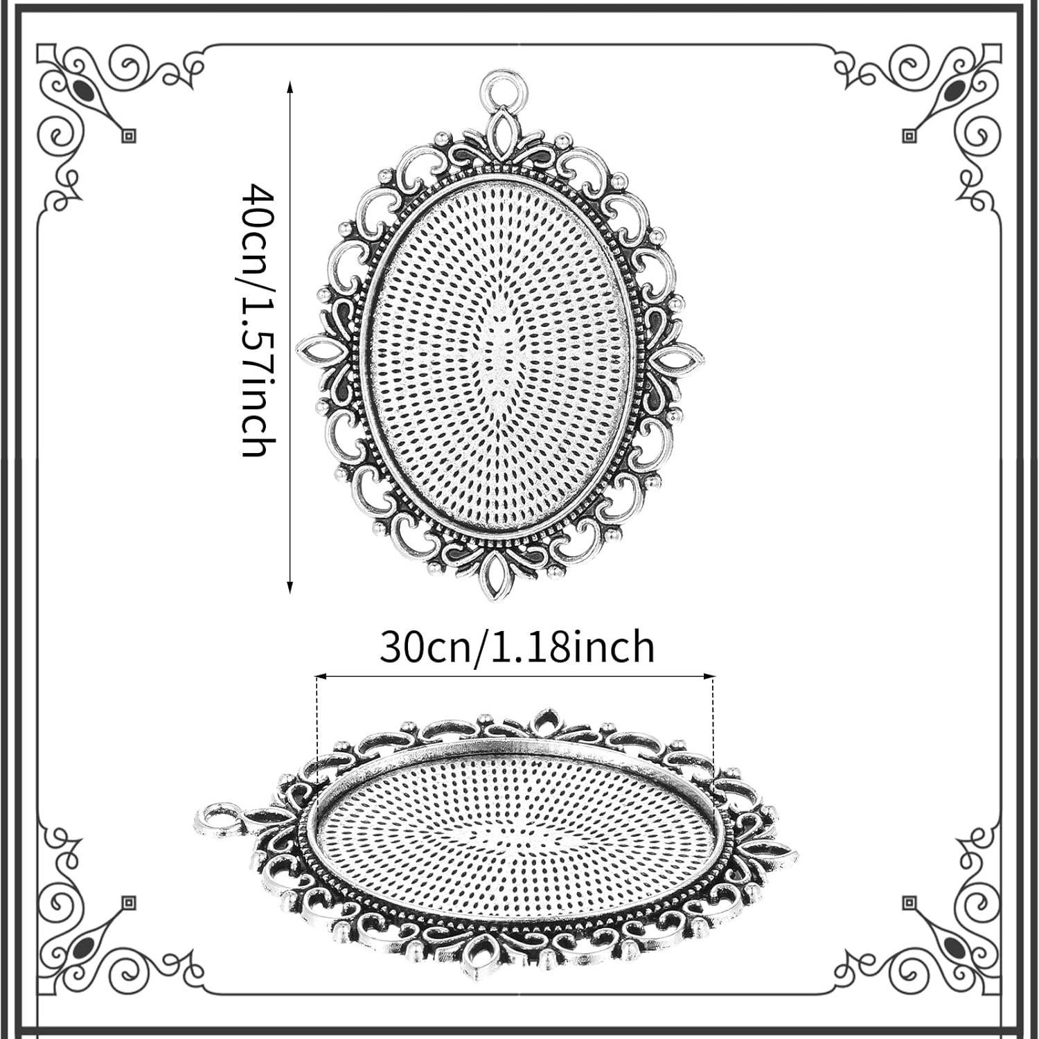 10 Bandejas de Colgante Ovaladas Telooco 30x40mm para Joyería