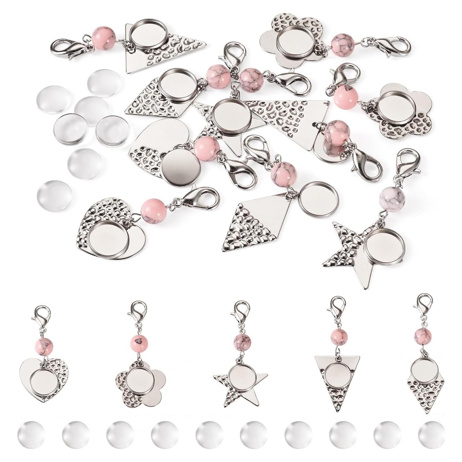 20 Piezas Colgantes Bezel Acero Inoxidable FASHEWELRY DIY