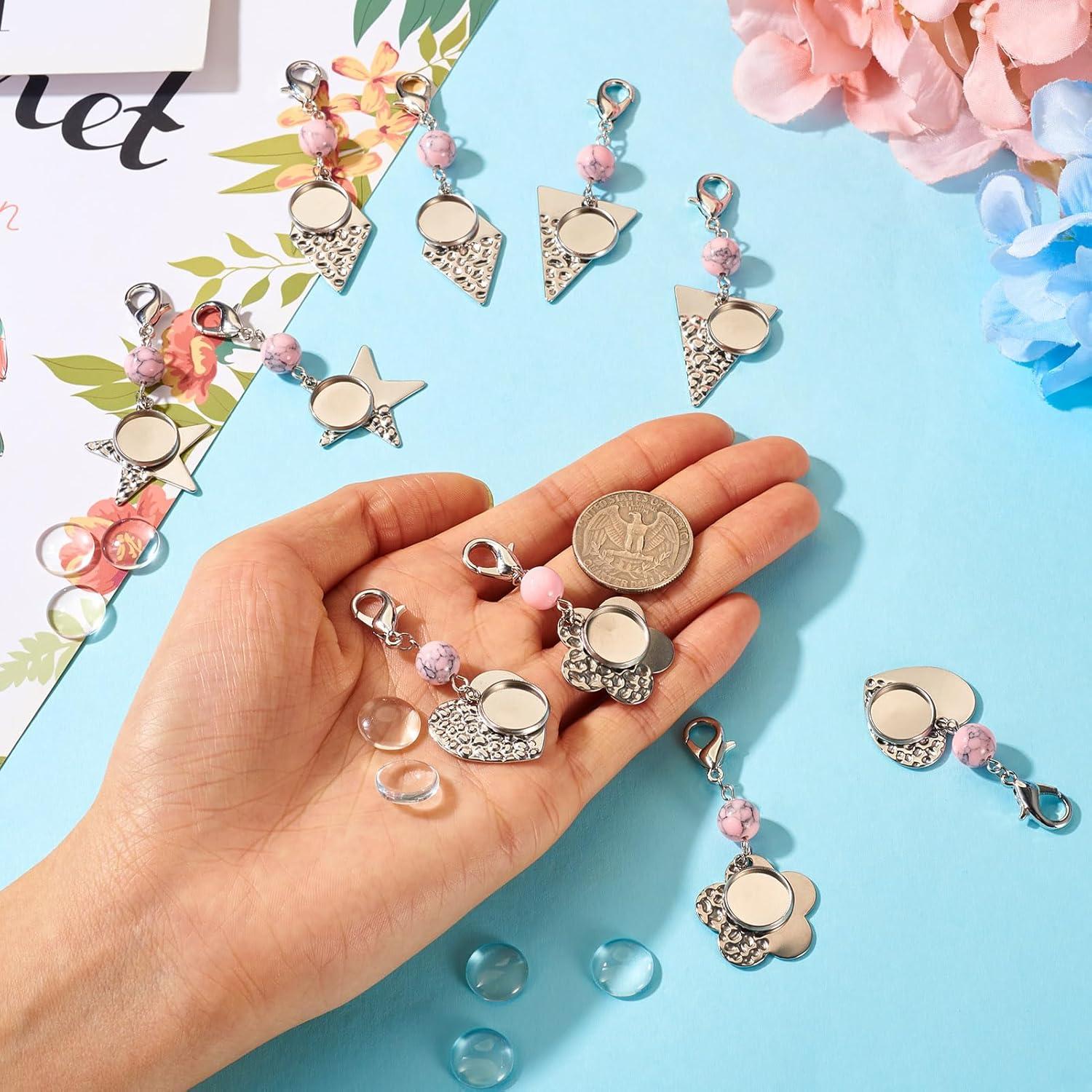 20 Piezas Colgantes Bezel Acero Inoxidable FASHEWELRY DIY