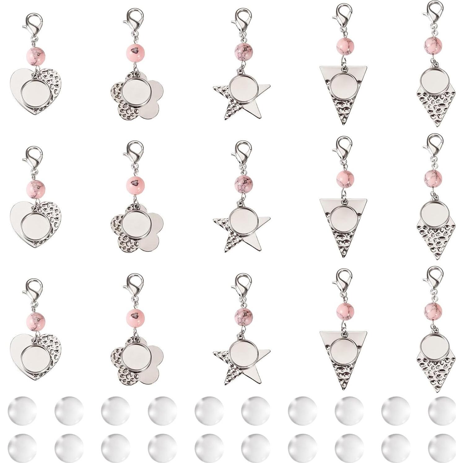 20 Piezas Colgantes Bezel Acero Inoxidable FASHEWELRY DIY
