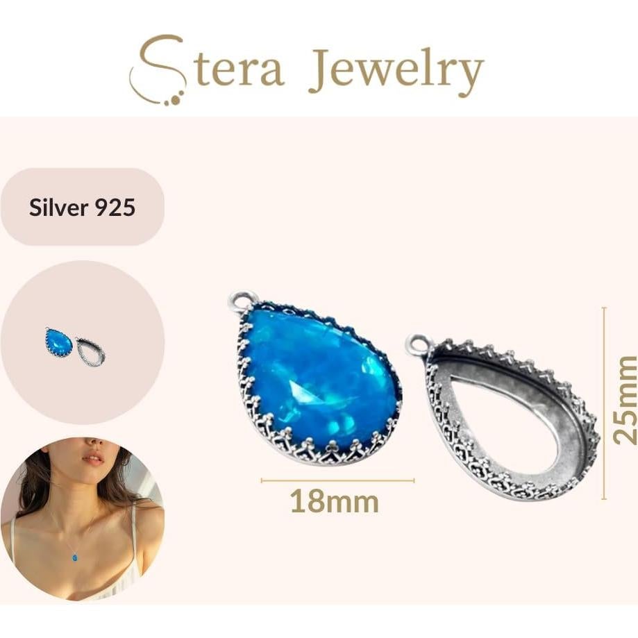 Taza de Bezel de Caída Alta Corona Plata Ley 25x18mm