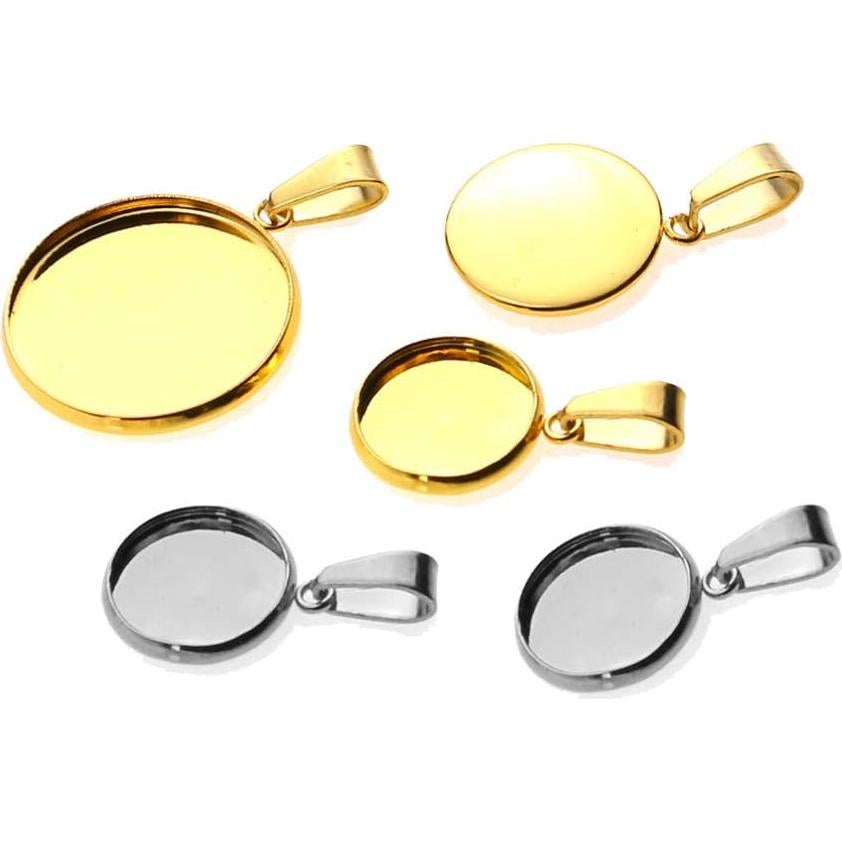 Kit 20 Bandejas Colgantes Acero Inoxidable Plata 16mm