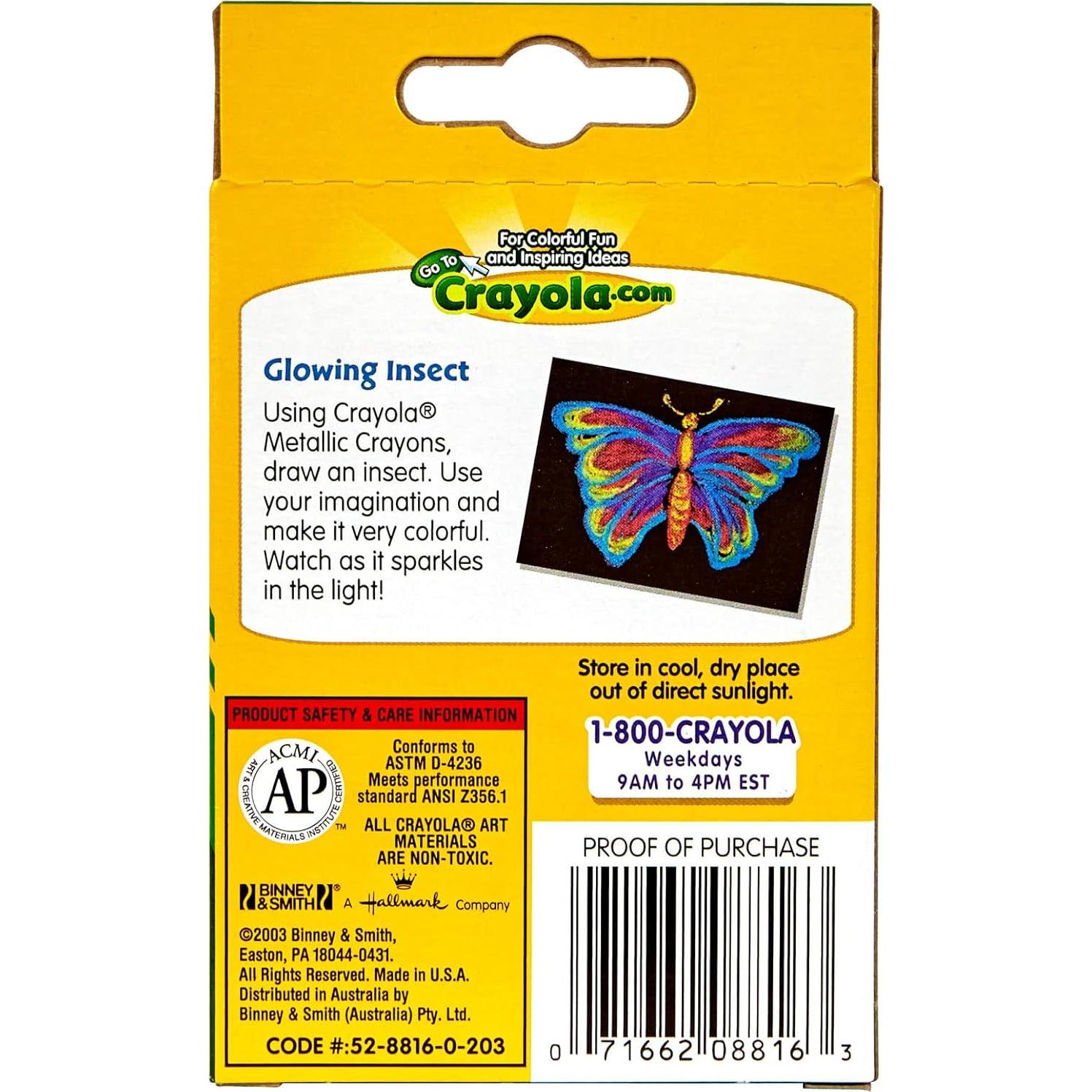 Crayones Metálicos Crayola 16 Colores Brillantes No Tóxicos