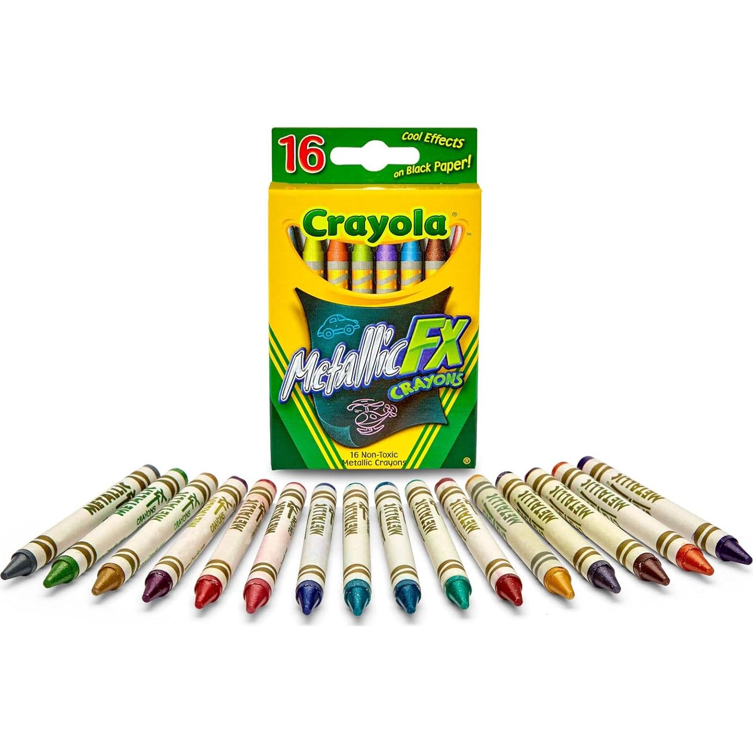 Crayones Metálicos Crayola 16 Colores Brillantes No Tóxicos