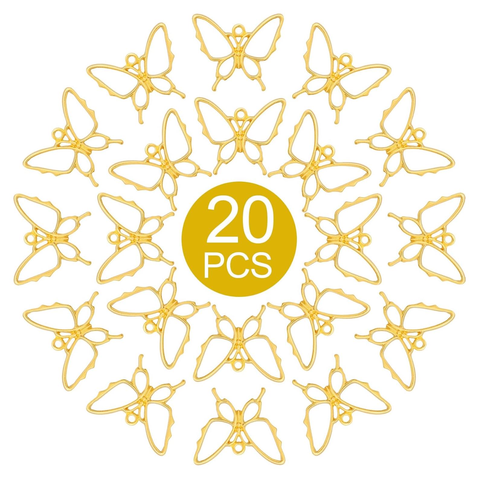 Colgantes de Metal en Forma de Mariposa Dorada OIIKI - 20 Piezas 3x2.54cm