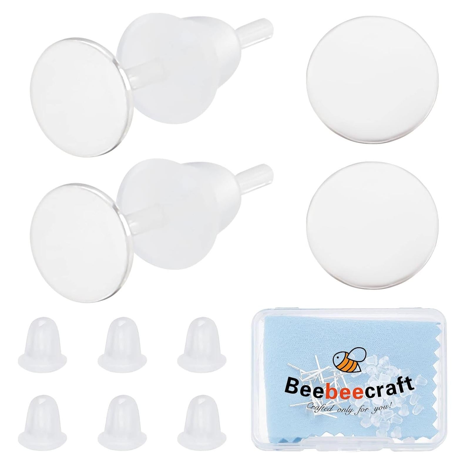 Configuraciones de Aretes Cabochon Beebeecraft 20 Piezas Plata 925