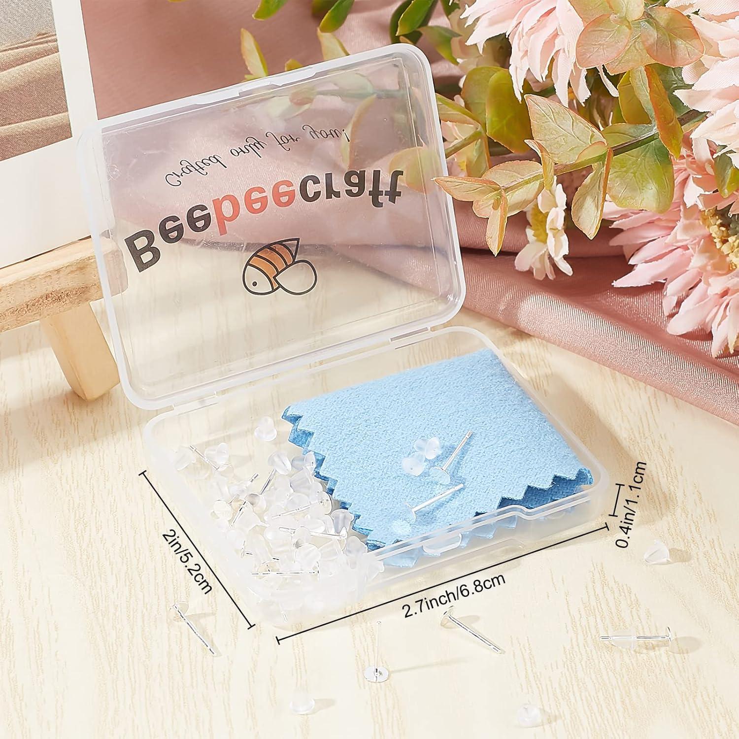 Configuraciones de Aretes Cabochon Beebeecraft 20 Piezas Plata 925