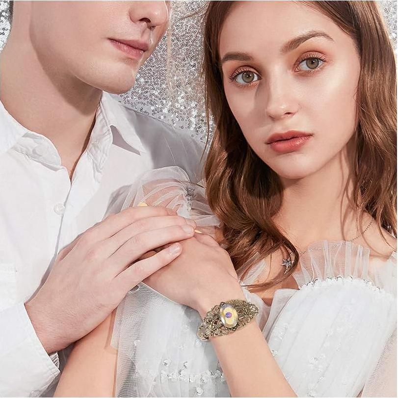 Pulsera Ajustable PH PandaHall con Bezel Ovalado 25x18mm