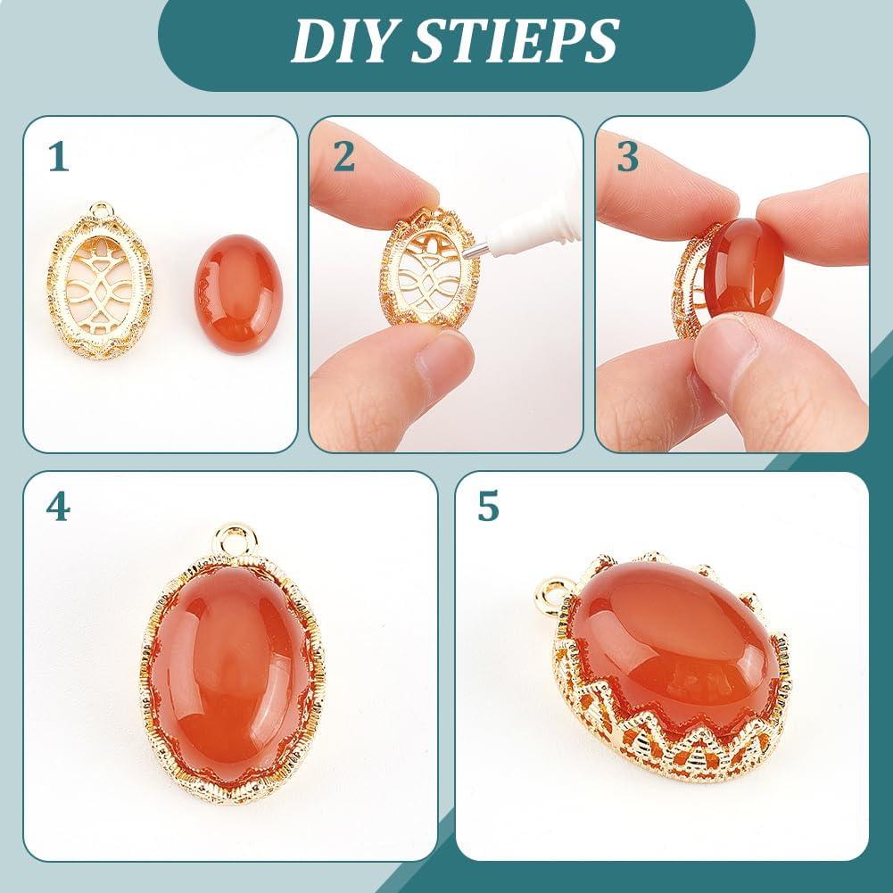 Base de Colgante Ovalado 10Pcs BENECREAT Oro 18k con Zirconia