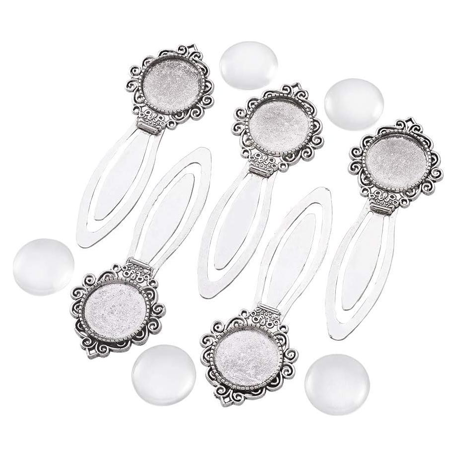 Marcadores de Retrato Redondos PH PandaHall 20mm Plata Antigua