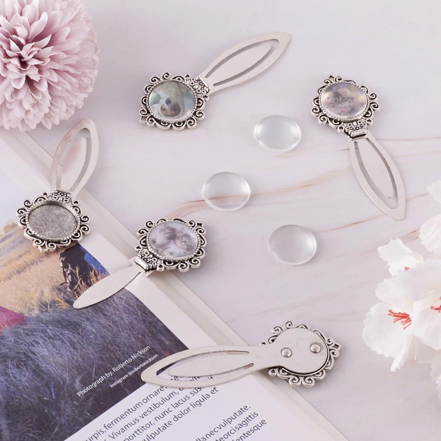 Marcadores de Retrato Redondos PH PandaHall 20mm Plata Antigua