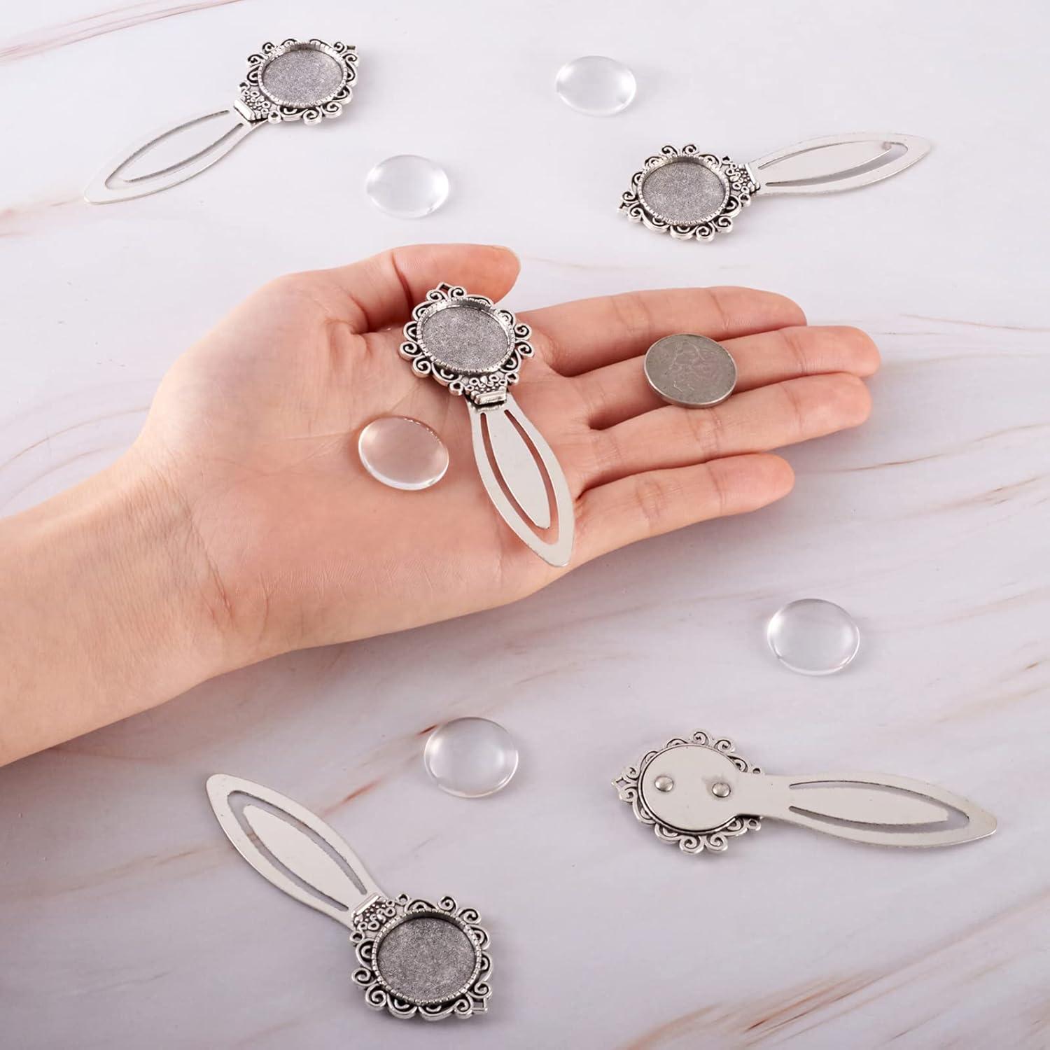 Marcadores de Retrato Redondos PH PandaHall 20mm Plata Antigua