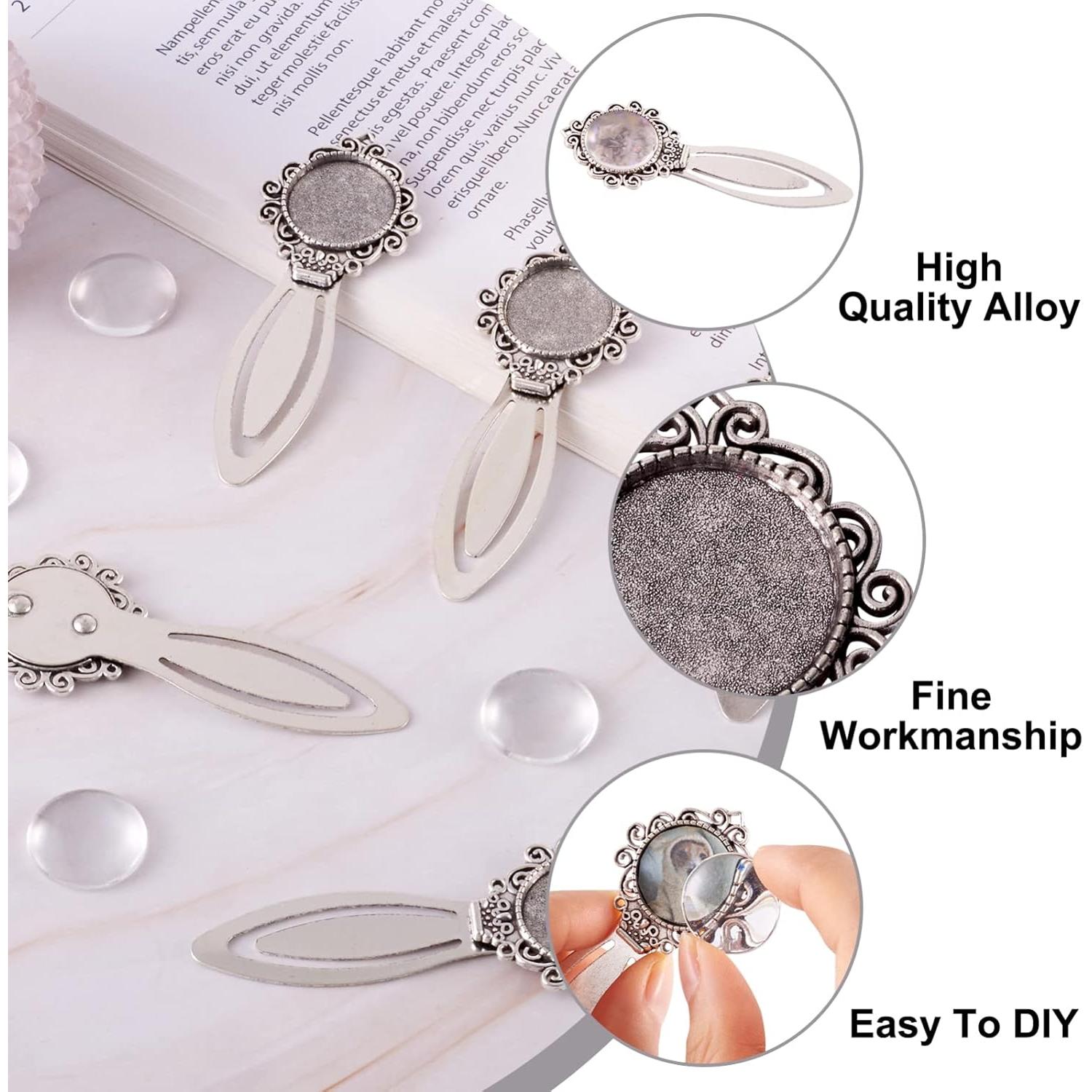 Marcadores de Retrato Redondos PH PandaHall 20mm Plata Antigua