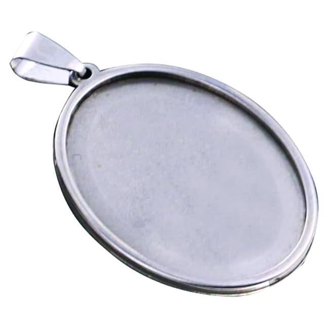 10 Piezas Base de Pendientes Redondos Acero Inoxidable 20x30mm