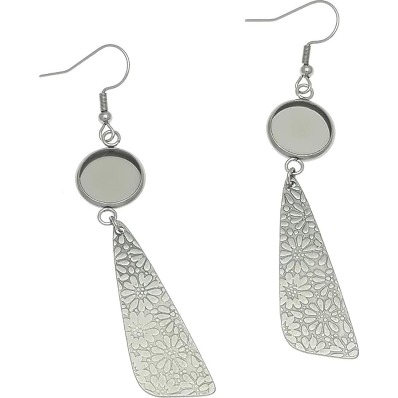 12 Piezas Pendientes DIY Acero Inoxidable 14mm SAUNUCHI