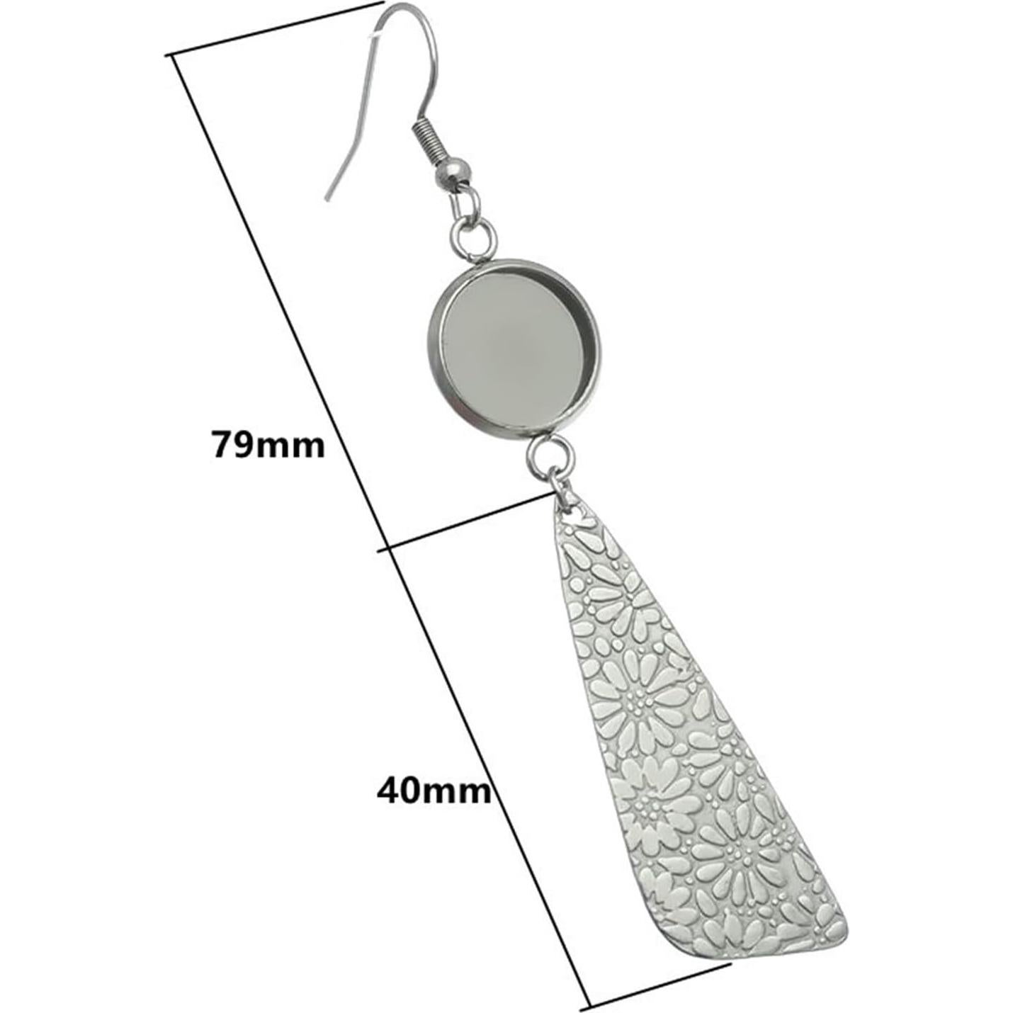 12 Piezas Pendientes DIY Acero Inoxidable 14mm SAUNUCHI