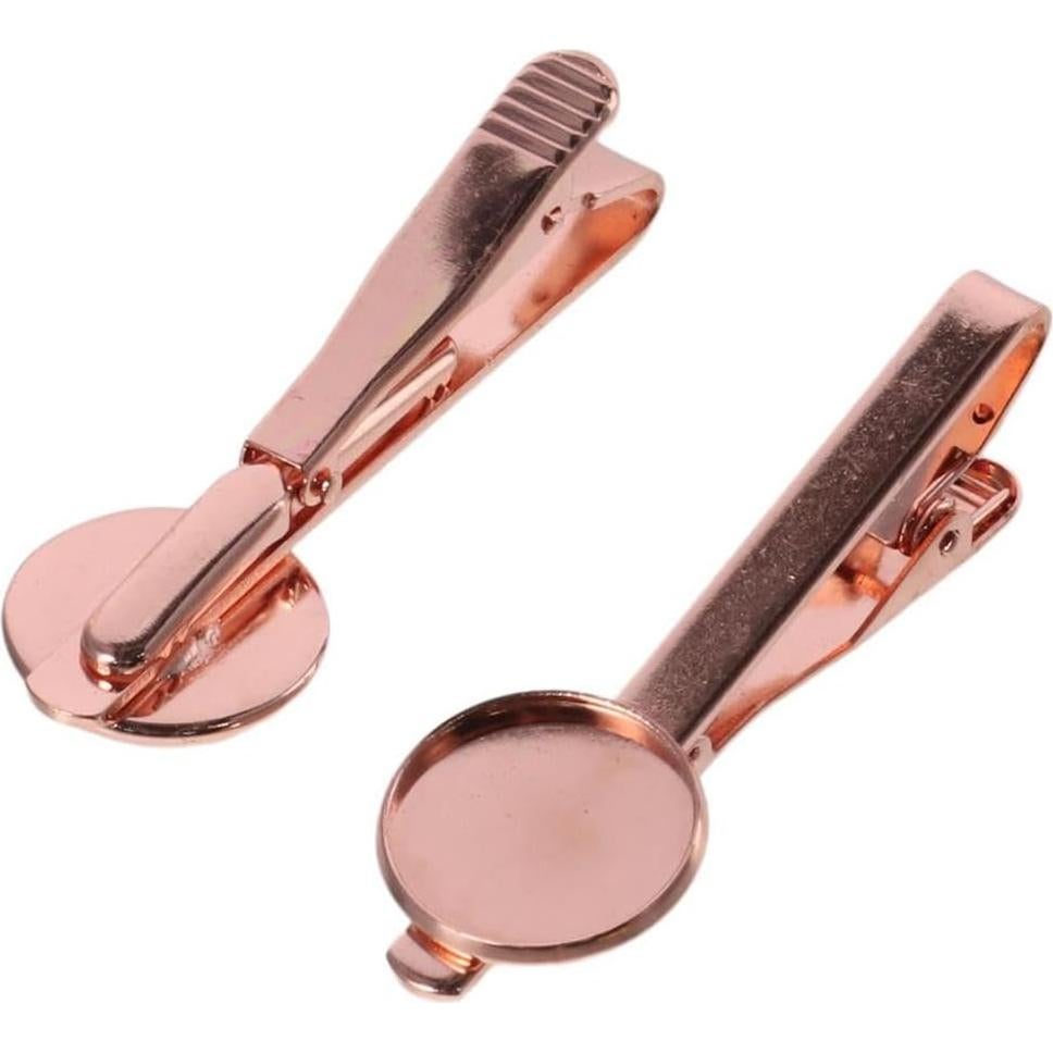 Set 8 Clips de Corbata Latón DIY 4 Colores Personalizables