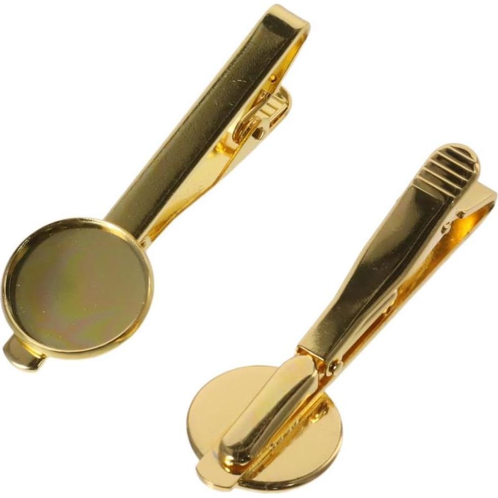 Set 8 Clips de Corbata Latón DIY 4 Colores Personalizables