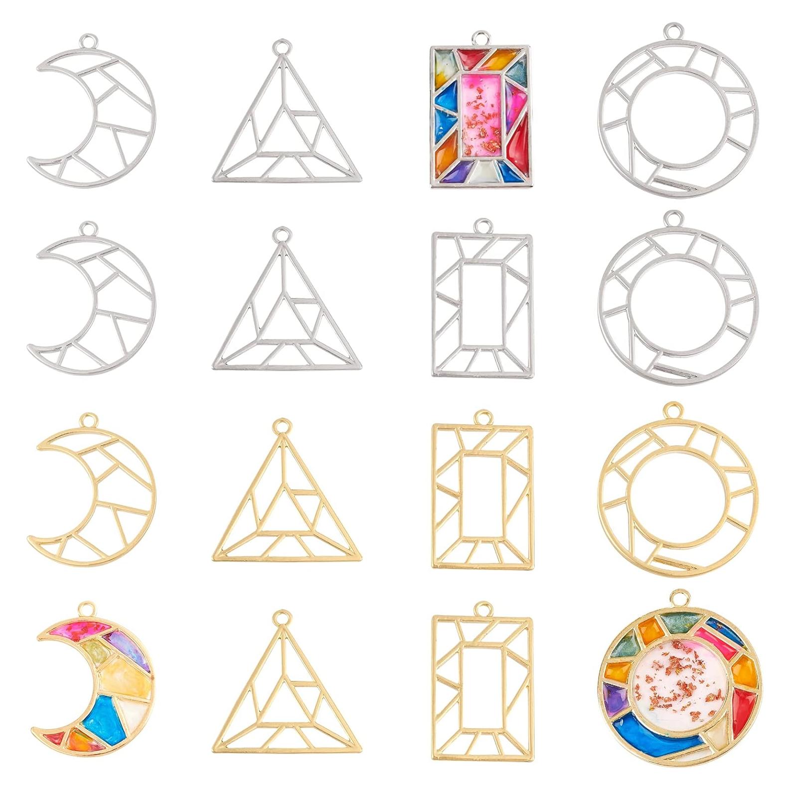 OLYCRAFT 32 Piezas Colgantes Geométricos para Joyería DIY
