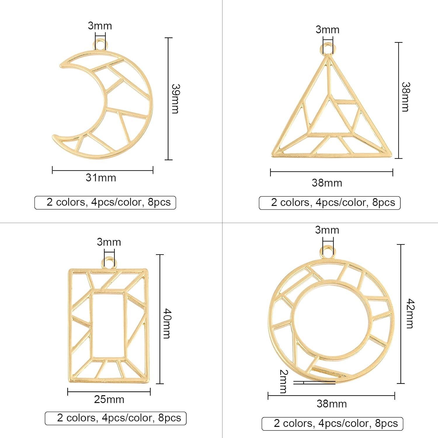 OLYCRAFT 32 Piezas Colgantes Geométricos para Joyería DIY
