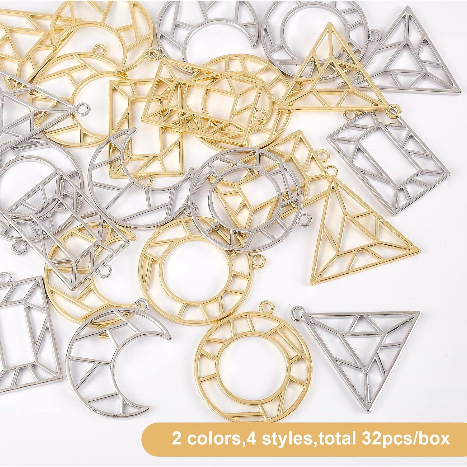 OLYCRAFT 32 Piezas Colgantes Geométricos para Joyería DIY