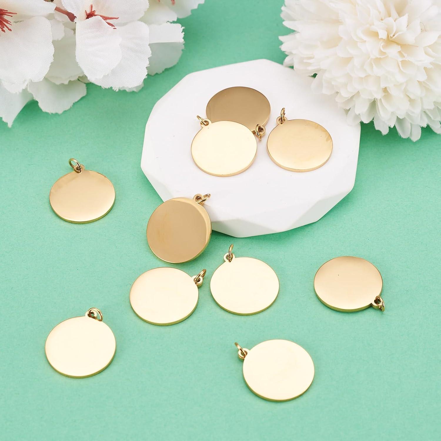 10 Placas de Acero Inoxidable 20mm para Estampado de Joyería