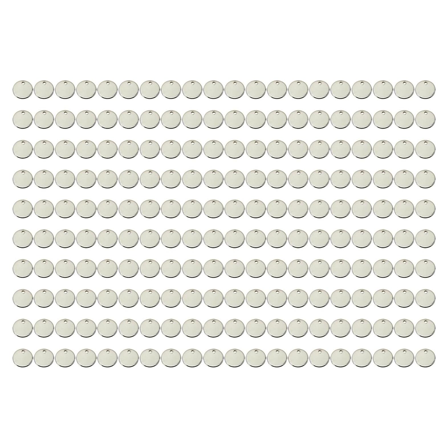 Etiquetas de Estampado Redondas Shapenty 10mm Acero Inoxidable 200PCS