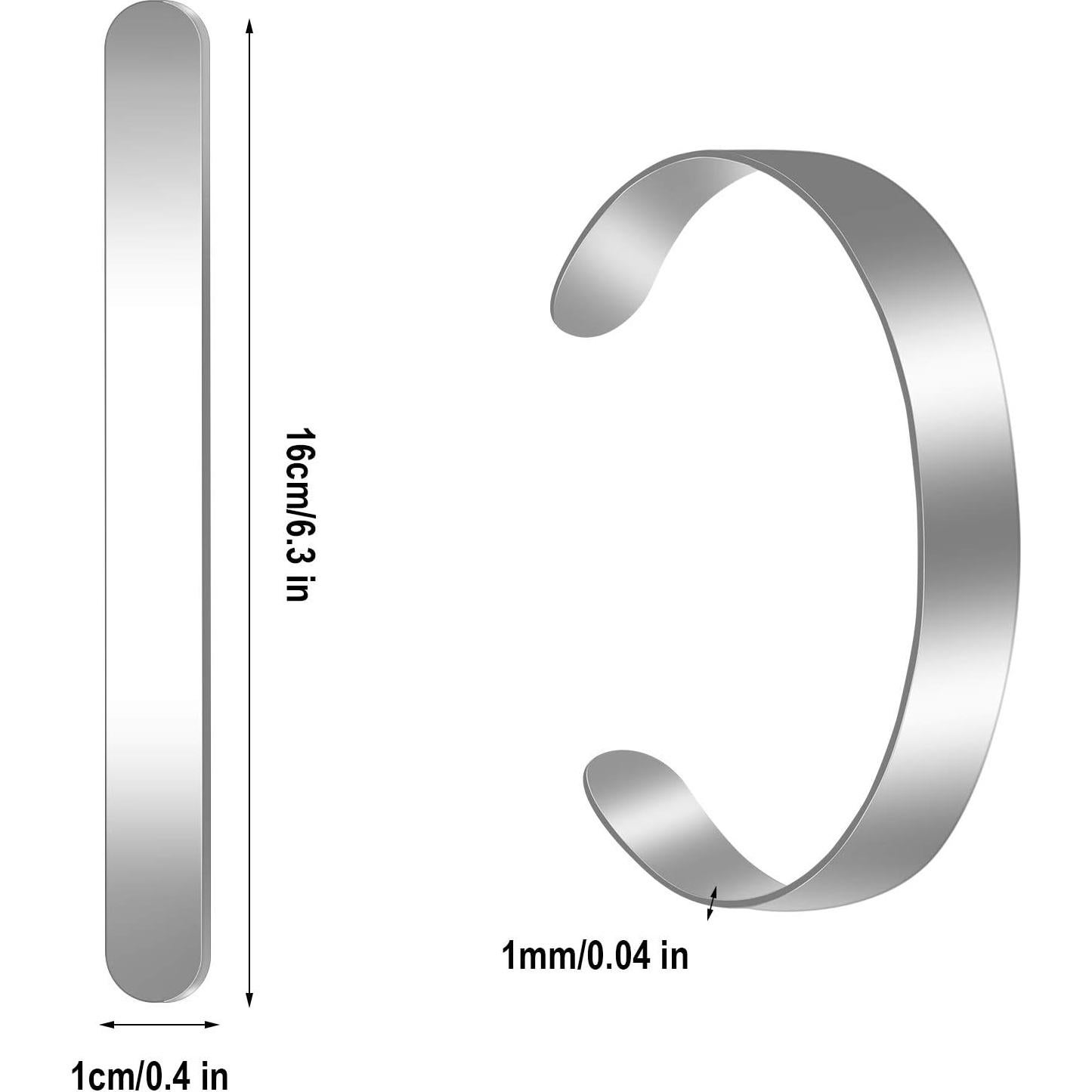 Blanks de Pulsera de Acero Inoxidable Hicarer - 18 Piezas DIY