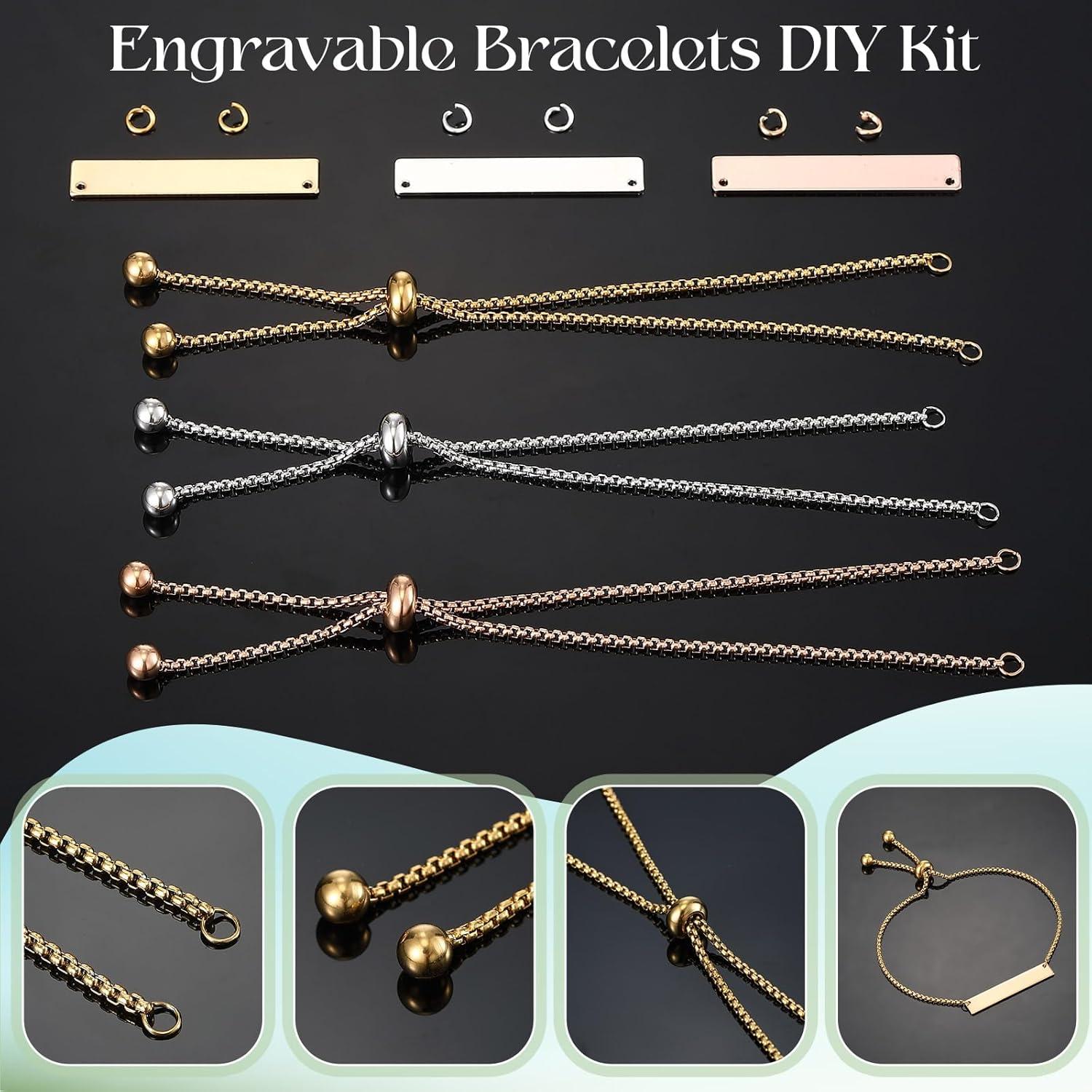 Kit DIY Pulseras Grabables Ecation 10 Piezas Ajustables