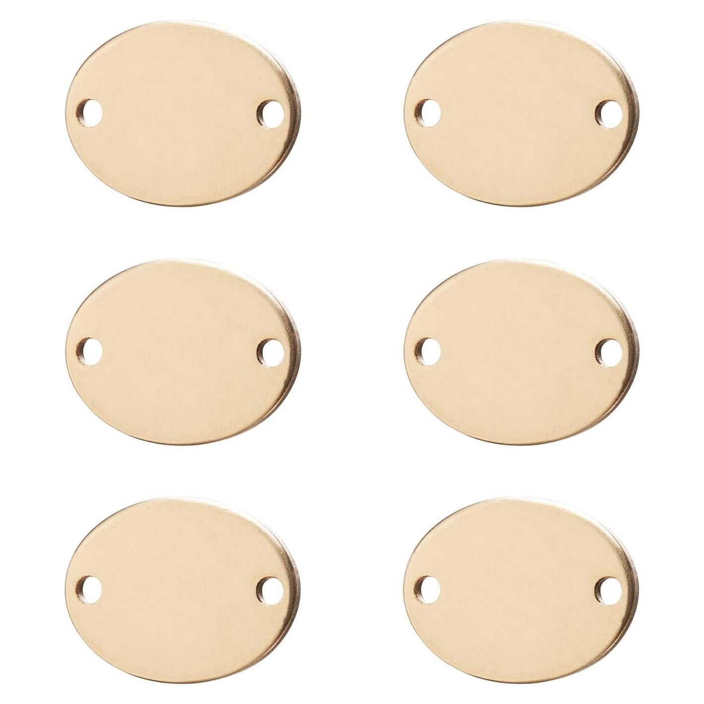 Conectores Ovalados de Latón Rellenos de Oro 14K - 6 Piezas
