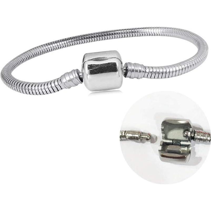 Pulsera de cadena de serpiente plateada SBI Jewelry 17-21 cm