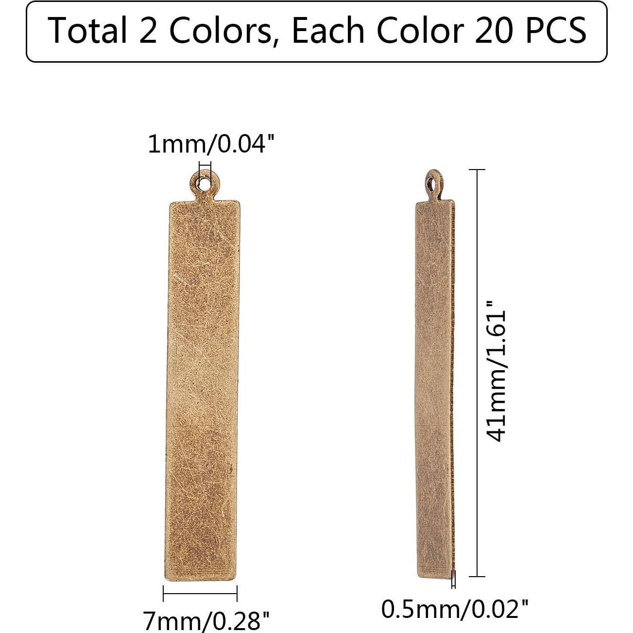 Plantillas de Grabado de Latón PH PandaHall 40pcs 4.06x0.51cm