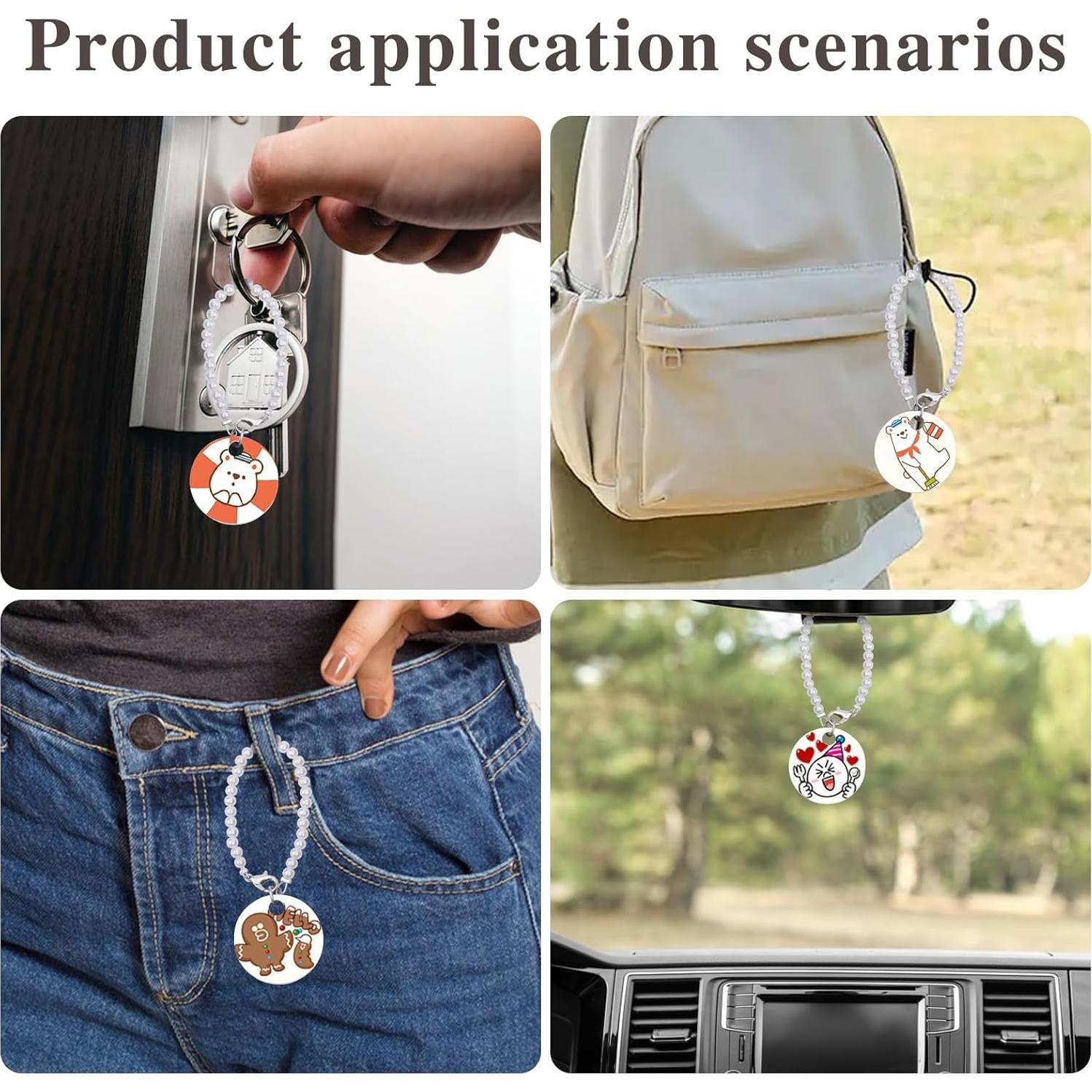 Llaveros de sublimación en blanco JNENERY 60PCS 3cm MDF